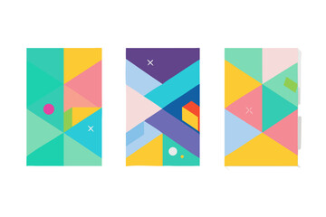Abstract geometric patterns with vibrant colors and shapes