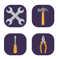 Set of Vector Icons of Tools for Repair and Construction Work