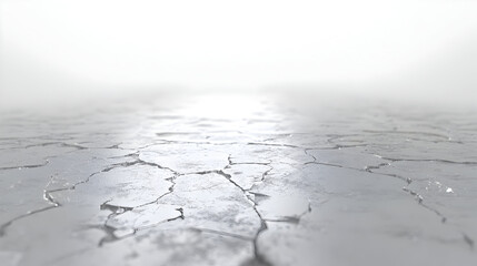 Cracked Grey White Surface Perspective