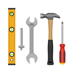 Handyman Tools Vector Illustration on White Background for DIY Projects