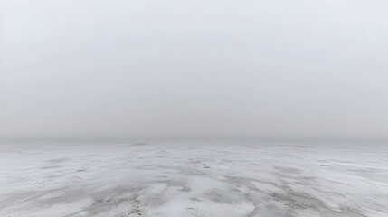 Vast Misty Landscape In Winter