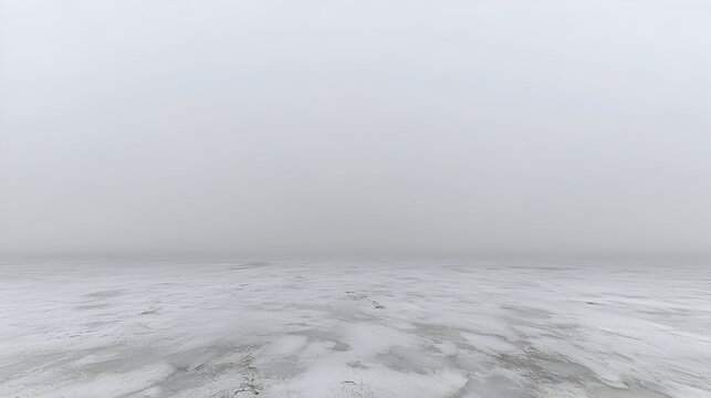 Vast Misty Landscape In Winter