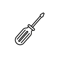 Screwdriver outline icon for construction repair maintenance and DIY projects