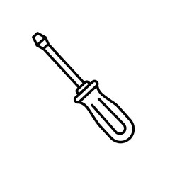 Screwdriver outline icon on white background for construction and repair work