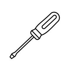 Screwdriver Outline Icon Simple Tool for Construction Repair and Home Improvement