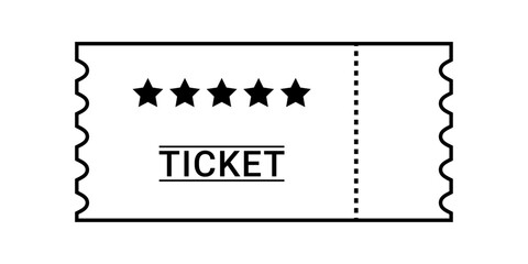 Outline Style Event Ticket Icon Vector Illustration