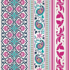 wedding card design, traditional paisley floral pattern , royal India	