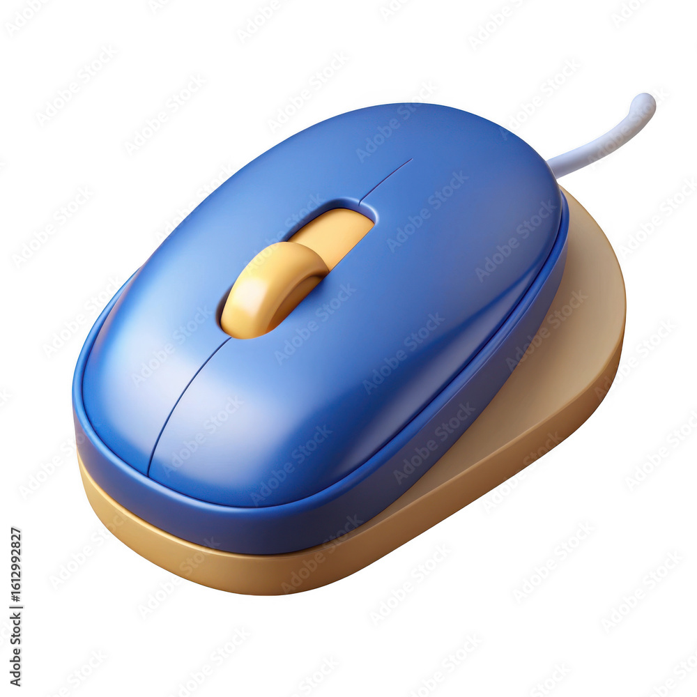 Aufkleber 3d rendered retro computer mouse isolated on transparent background