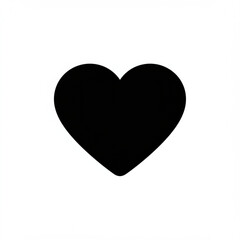 Obraz premium Simple black heart symbol isolated on a clean white background
