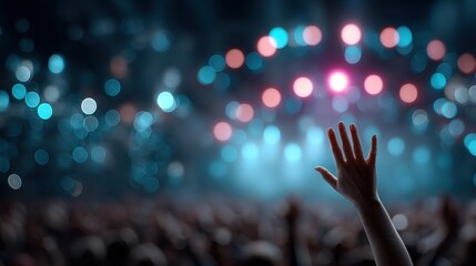 Crowd experiences collective joy and rhythm at an outdoor concert, creating a harmonious atmosphere during an electrifying evening