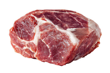 Raw pork shoulder close-up shot delicious meat food, isolated on a transparent background