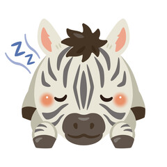 うつ伏せで眠るシマウマのイラスト