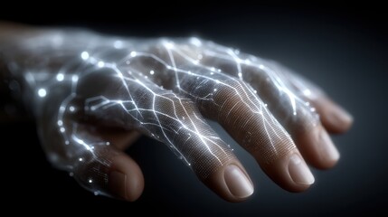 Graphene-based flexible electronics integrated into human skin showcase glowing circuits