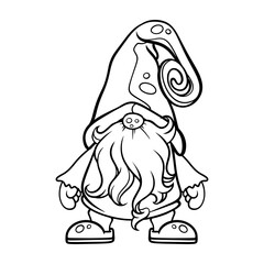 gnome drawing with black lines on a white background	
