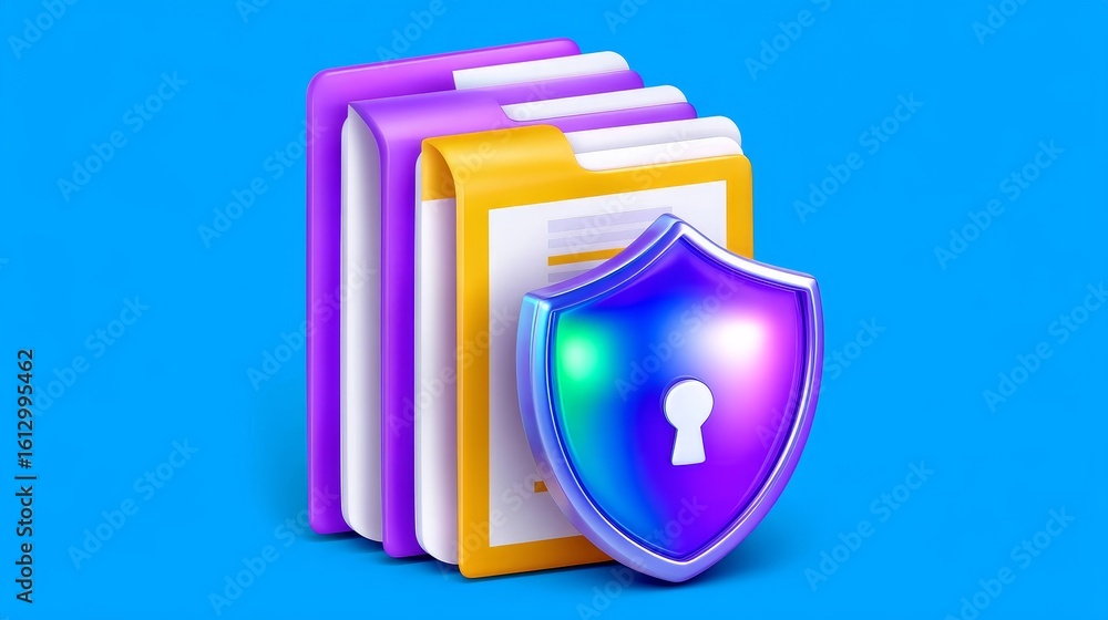 Aufkleber blocking a security breach digital workspace graphic illustration secure environment closeup view cy