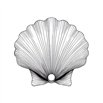 Black and white scallop shell design