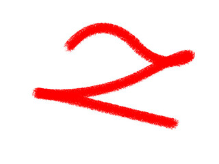 Stylized red approximately equal to mathematical symbol hand drawn on black
