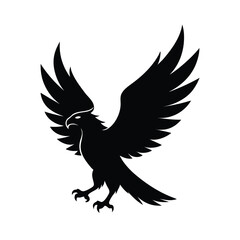 Obraz premium Majestic flying eagle with outstretched wings in dynamic flight animal illustration