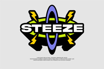 badge sticker retro style streetwear apparel fashion vector for printing	
