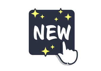 新商品・情報の更新を表現した、アイコン「NEW」クリックを誘導, Invitation to click on the "NEW" icon, which represents new products and updated information