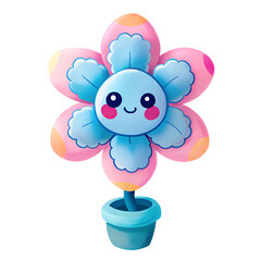 Happy Plush Flower Pillow with Rainbow Petals – Decorative Toy Design