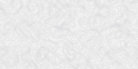 modern white and grey wavey curve line contour map design featuring topography minimalist showing elevation changes and terrain path white background.	