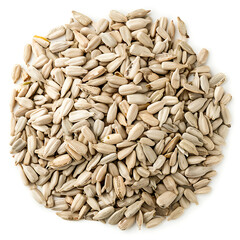 Heap of Sunflower Seeds Isolated on White Background