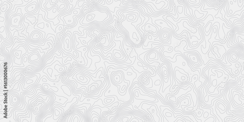 Poster modern white and grey wavey curve line contour map design featuring topography minimalist showing el