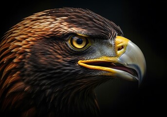Closeup Profile Majestic Golden Eagles