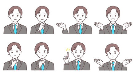 スーツの若い男性　ポーズセット