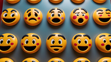 Obraz premium Daily Mood Icons – Plastic Emotions in Action