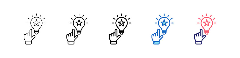 Idea Icon In 5 Different Styles Set Collection.  