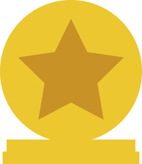 Golden Trophy with Star Silhouette