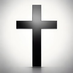 Naklejka premium white cross on black background