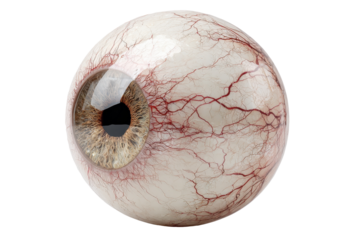 Human Eye Anatomy Detailed View Blood Vessels Iris Pupil, isolated on a transparent background
