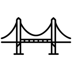 A modern bridge icon bold outline vector illustration design
