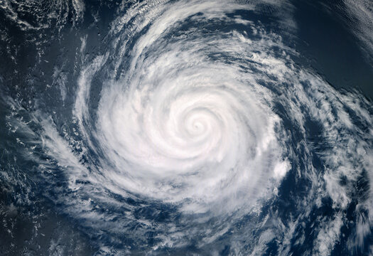 Super Typhoon, tropical storm, cyclone, hurricane, tornado, over ocean. Weather background. Typhoon,  storm, windstorm, superstorm, gale moves to the ground.  Elements of this image furnished by NASA.