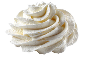 Creamy Whipped Topping Swirl Delicious Dessert Texture, isolated on a transparent background
