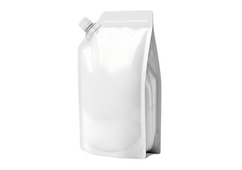 White blank plastic doy pack with spout lid for liquid products. Isolated on transparent background, png