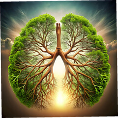 human lungs transforming into tree branches eco