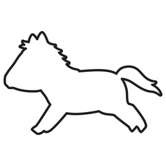 走るウマの横視点線画