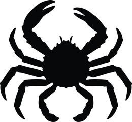 Silhouette crab illustration seafood ocean life black shape vector illustrator