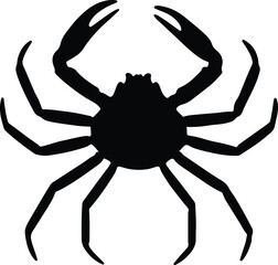 Silhouette crab sea life black and white vector illustrator