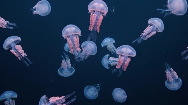 groupe de méduses dans l'océan