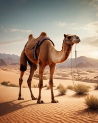 Camels in desert