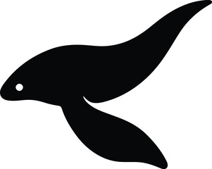 Silhouette fish aquatic graceful simple black shape vector illustrator
