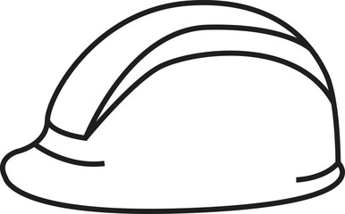 Minimalist Vector Illustration of Safety Helmet Icon for Construction, Engineering, Industry, and Workplace Safety Design Concepts