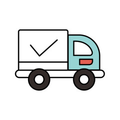 delivery truck with checkmark