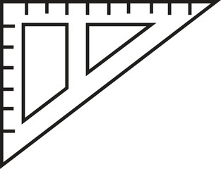 Minimalist Vector Illustration of Triangular Ruler with Measurement Marks for Geometry, Drafting, Technical Drawing, and School Design Projects