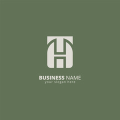 Creative Letter TH HT Logo Design with Modern Minimal Style.